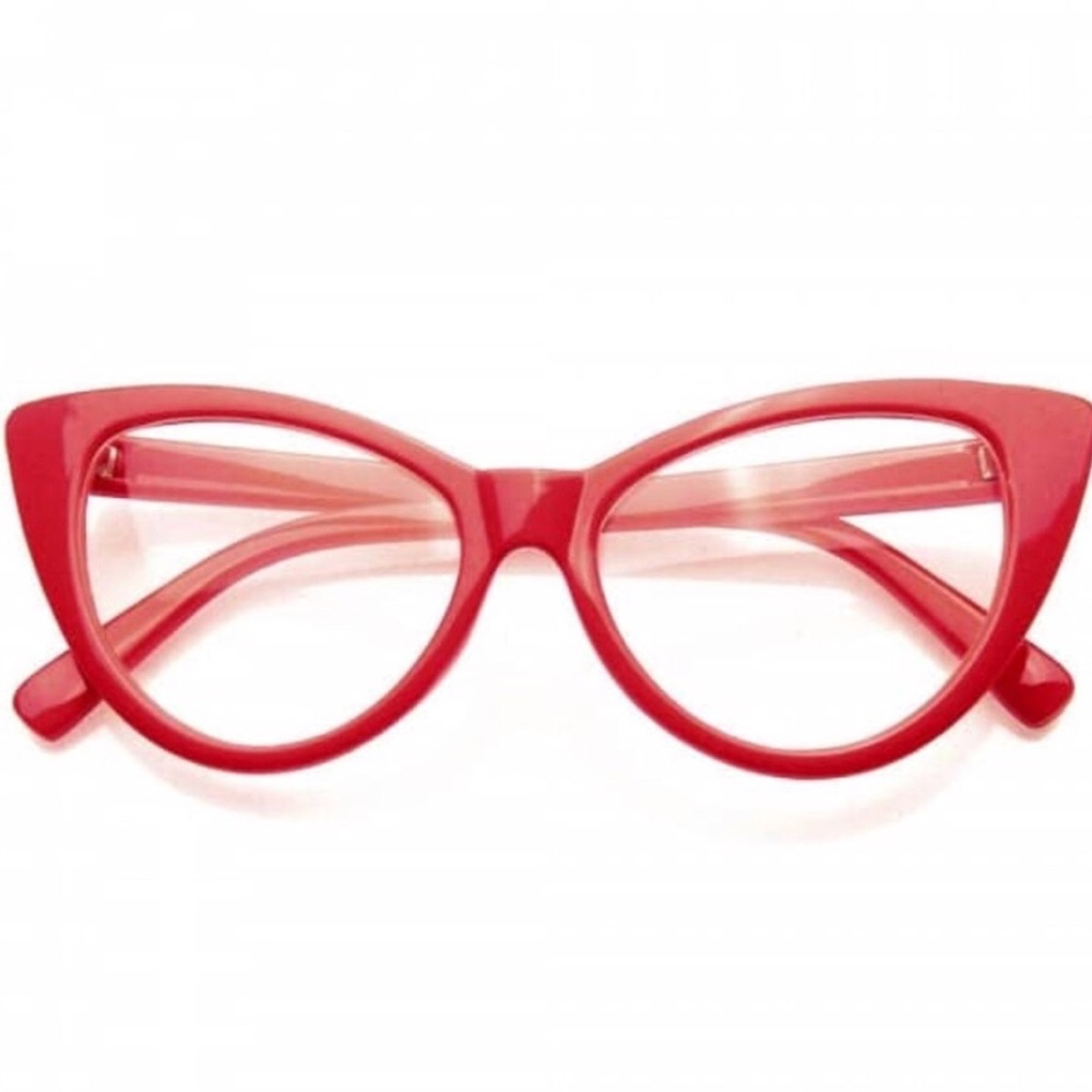 Super Cat Eye Glasses Vintage Inspired Clear Lens